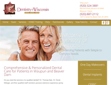 Tablet Screenshot of dentistryofwisconsin.com